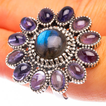 Large Labradorite, Tanzanite Ring Size 7.25 (925 Sterling Silver) R141410