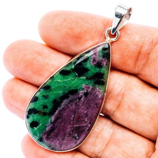 Large Premium Ruby Zoisite Pendant 2 3/8" (.925 Sterling Silver)