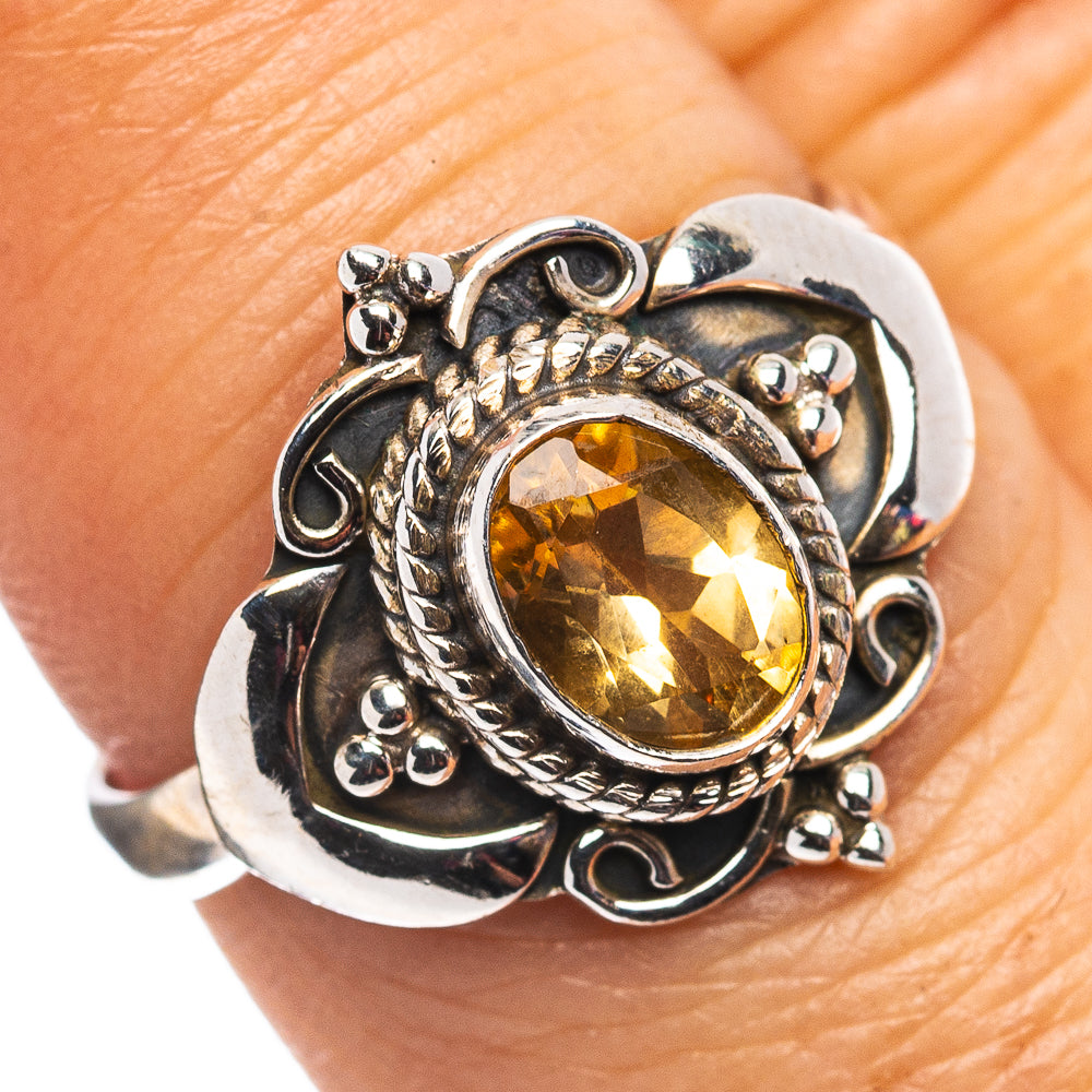 Citrine Ring Size 7.5 (.925 Sterling Silver)
