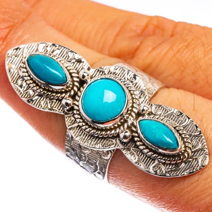 Large Sleeping Beauty Turquoise 925 Sterling Silver Ring Size 7