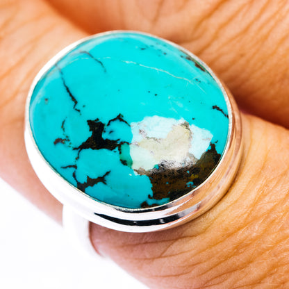 Premium Tibetan Turquoise Ring Size 8.25 (.925 Sterling Silver)