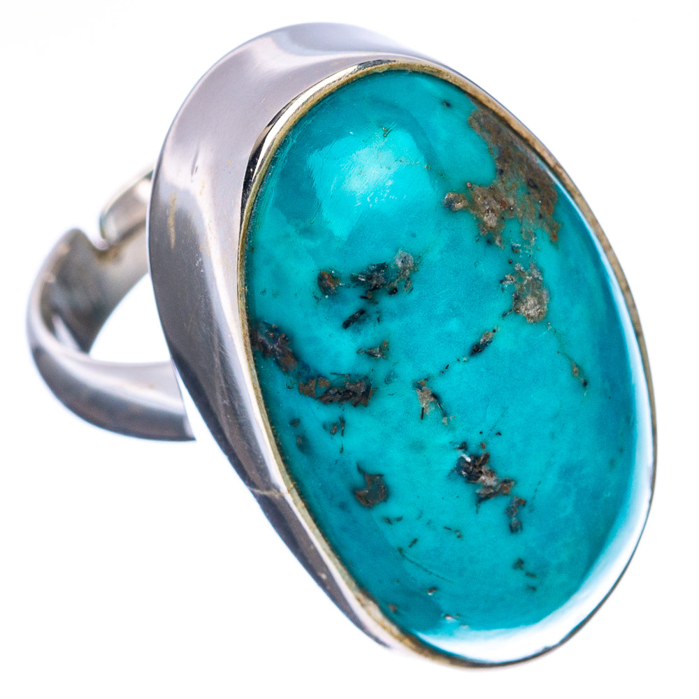 Premium Persian Turquoise Ring Size 6 Adjustable (.925 Sterling Silver)