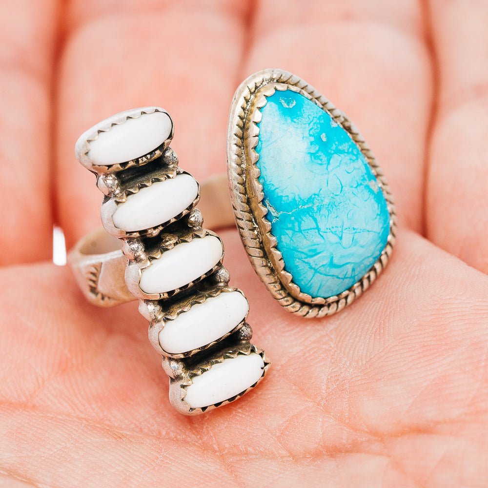 Exclusive Sierra Bella Turquoise, White Buffalo Turquoise Ring Size 7 (.925 Sterling Silver)