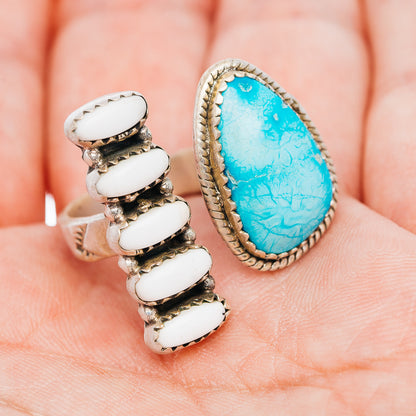 Exclusive Sierra Bella Turquoise, White Buffalo Turquoise Ring Size 7 (.925 Sterling Silver)