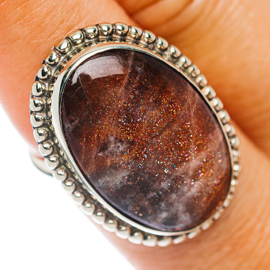 Purple Haze Sunstone Ring Size 8 (German Silver)