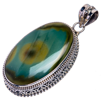 Imperial Jasper 925 Sterling Silver Pendant 2"