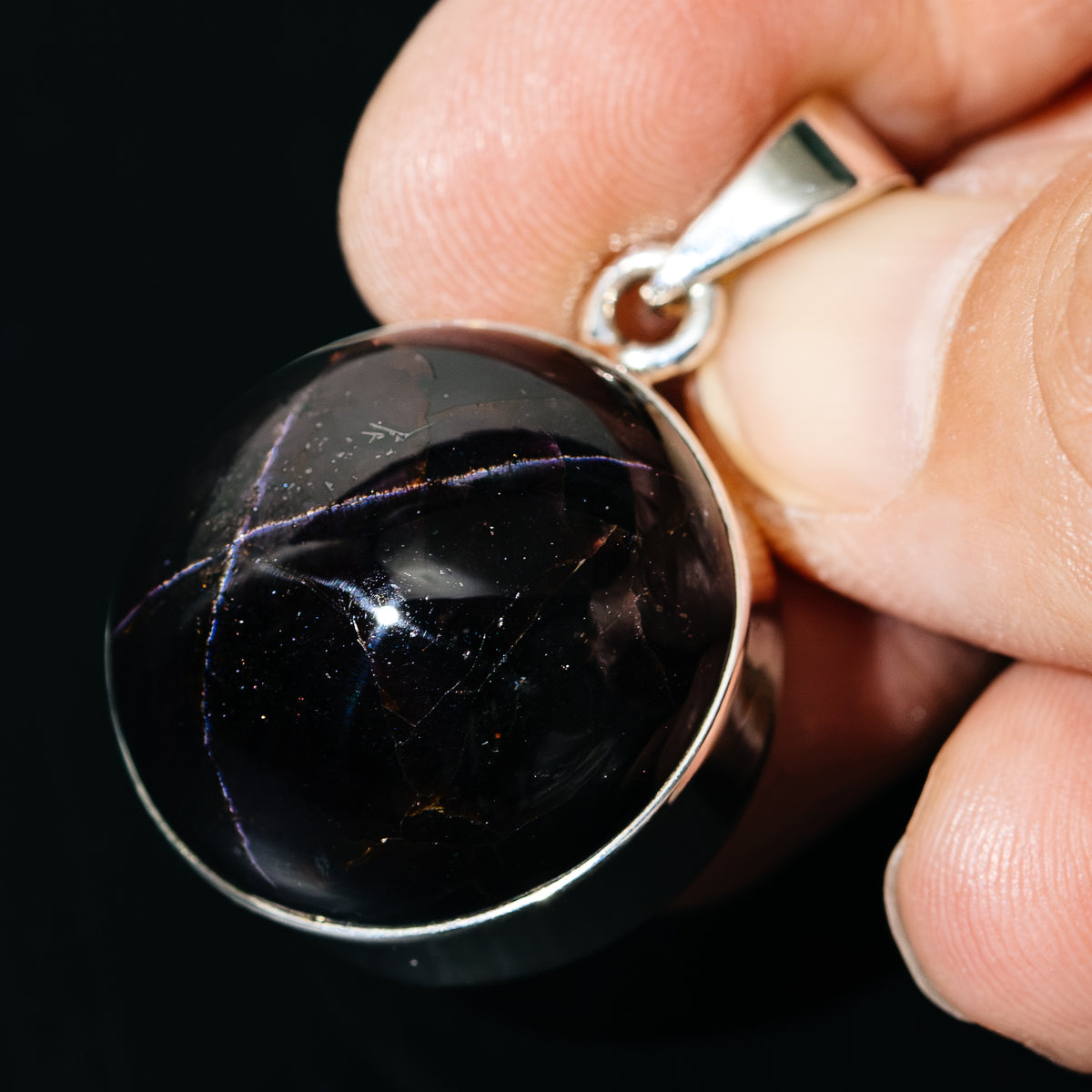 Premium Star Garnet Pendant 1 3/8" (.925 Sterling Silver)