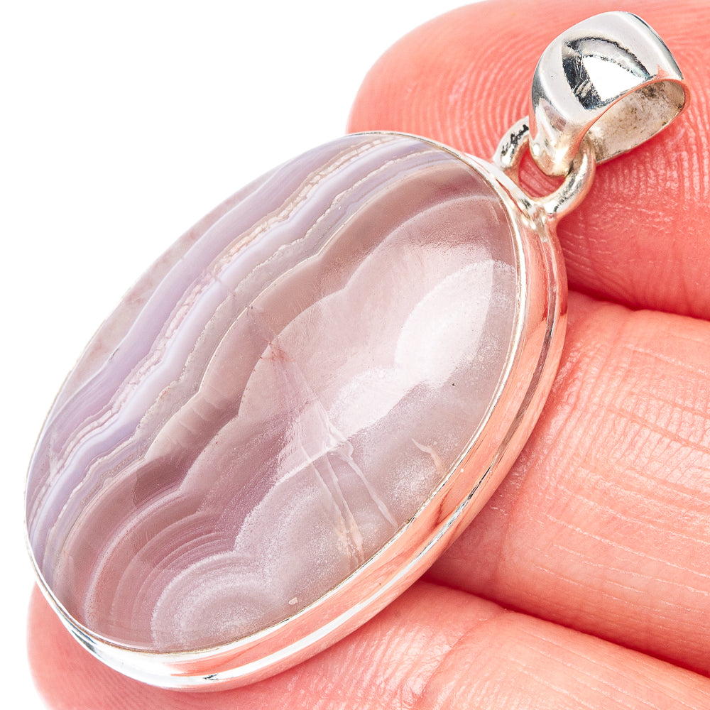 Botswana Agate Pendant 1 1/2" (.925 Sterling Silver)