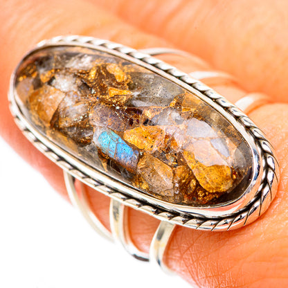 Large Brecciated Labradorite Ring Size 8.25 (925 Sterling Silver) RING137919