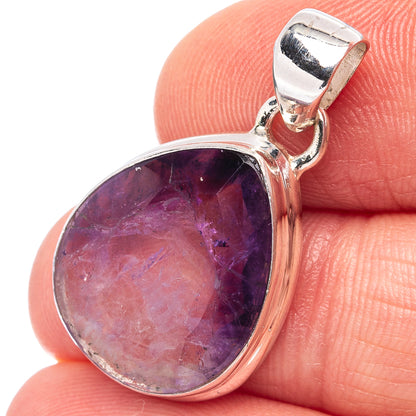 Bi-Color Amethyst Pendant 1 1/8" (.925 Sterling Silver)