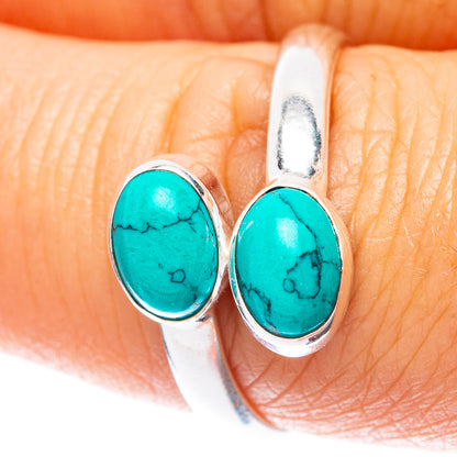 Tibetan Turquoise Dainty Ring Size 8 Adjustable (925 Sterling Silver) R5698