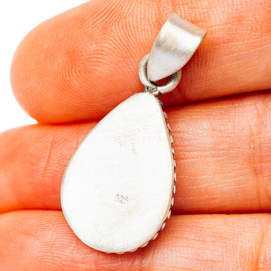 Southwestern Style Santa Maria Turquoise Pendant 1 3/8" (.925 Sterling Silver)