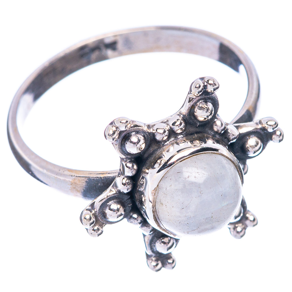 Rainbow Moonstone Flower 925 Sterling Silver Ring Size 7 (925 Sterling Silver) R5484