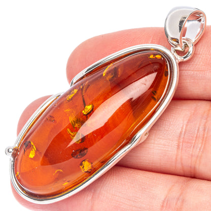 Ana Silver Co Baltic Amber Pendant 2 1/4" (925 Sterlnig Silver)