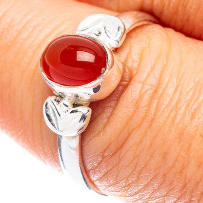 Carnelian Ring Size 7.75 (925 Sterling Silver) R5593