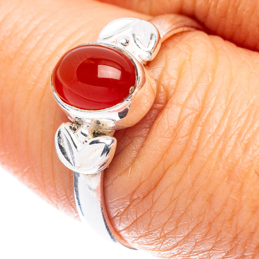 Carnelian Ring Size 7.75 (925 Sterling Silver) R5593