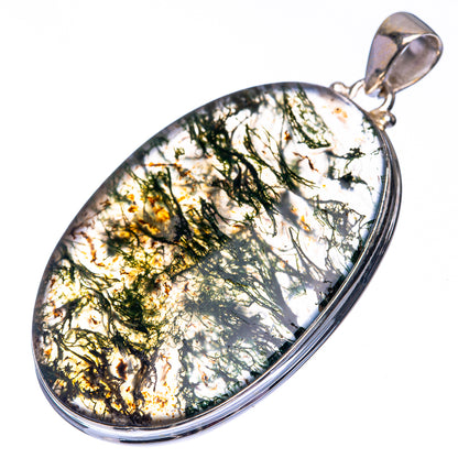 Green Moss Agate 925 Sterling Silver Pendant 2 1/8" (925 Sterling Silver) PD38607