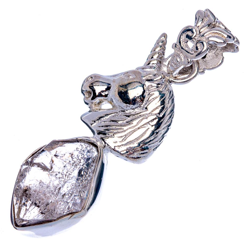 Herkimer Unicorn Pendant 1 5/8" (925 Sterling Silver) P40199