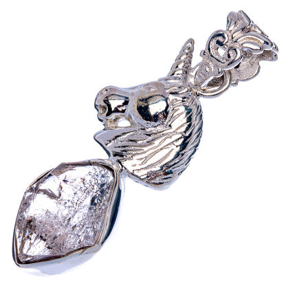 Herkimer Unicorn Pendant 1 5/8" (925 Sterling Silver) P40199