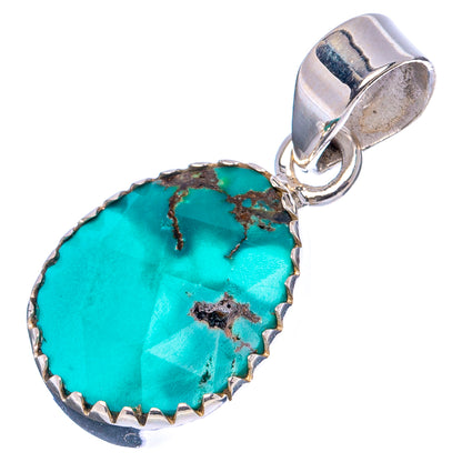 Rare Kingman Turquoise Pendant 1 1/8" (.925 Sterling Silver)