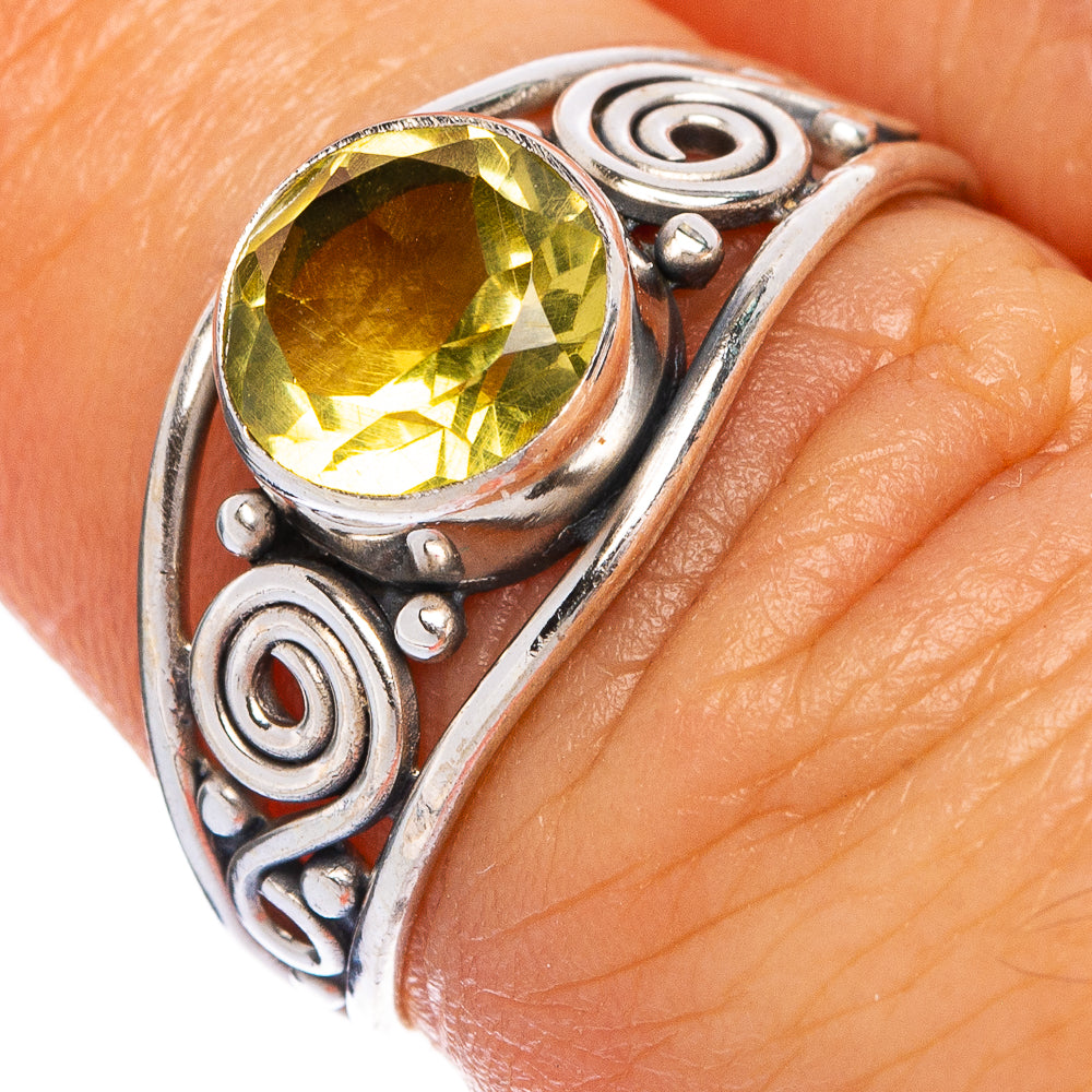 Faceted Citrine Dainty Ring Size 6.25 (925 Sterling Silver) R145423