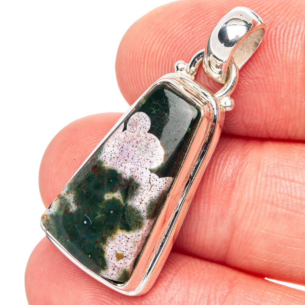 Ocean Jasper Pendant 1 3/8" (.925 Sterling Silver)