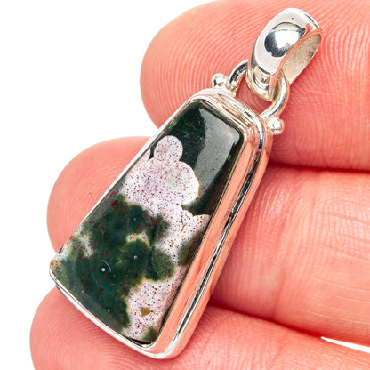 Ocean Jasper Pendant 1 3/8" (.925 Sterling Silver)