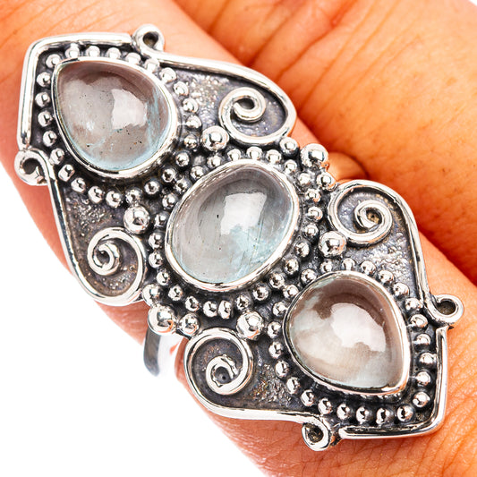 Signature Aquamarine Ring Size 7.75 (.925 Sterling Silver)