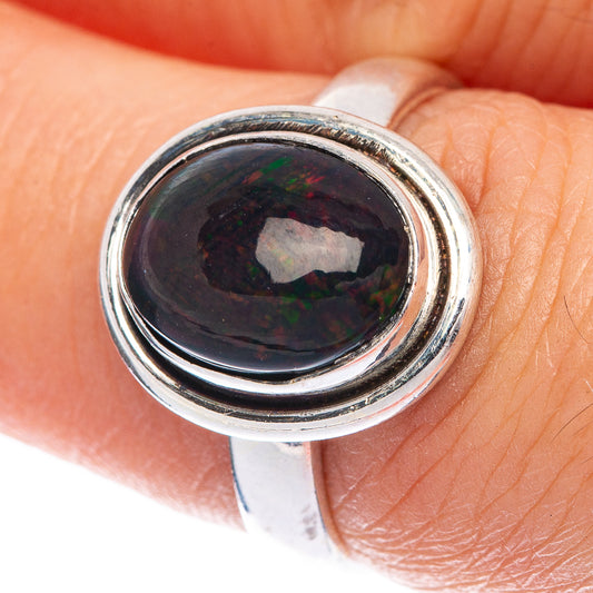 Black Opal Ring Size 6.75 (925 Sterling Silver) R144638