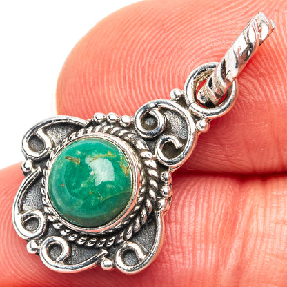 Variscite Dainty Pendant 1 1/8" (.925 Sterling Silver)