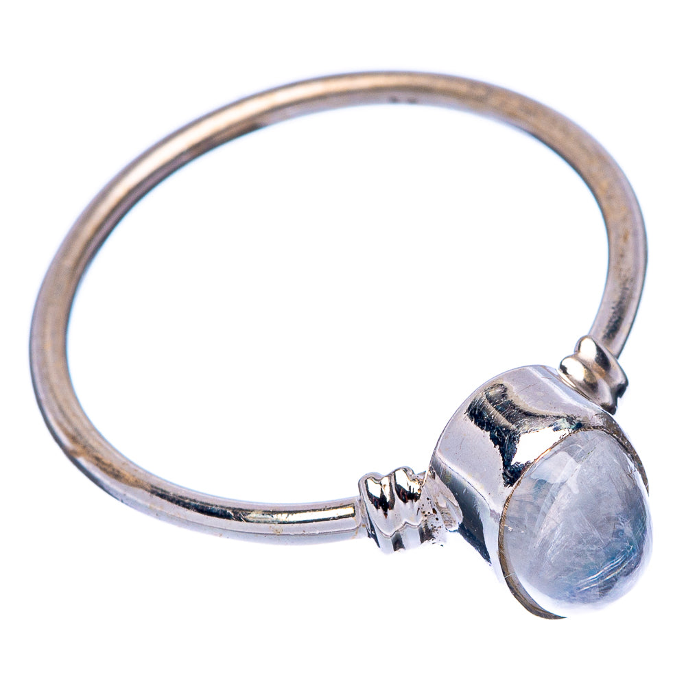 925 sterling silver moonstone ring with oval cabochon and tapered band