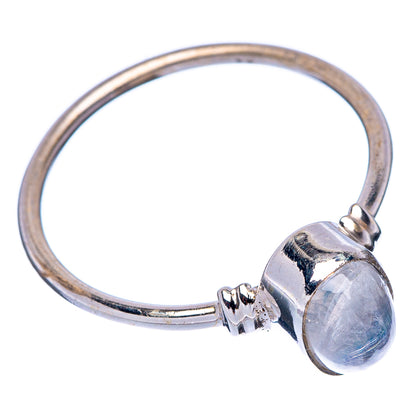 925 sterling silver moonstone ring with oval cabochon and tapered band