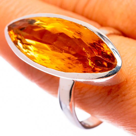 Large Faceted Citrine Ring Size 11 (925 Sterling Silver) R141059