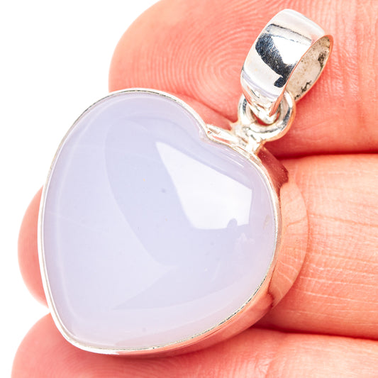 Lavender heart pendant with .925 sterling silver bezel and bail loop