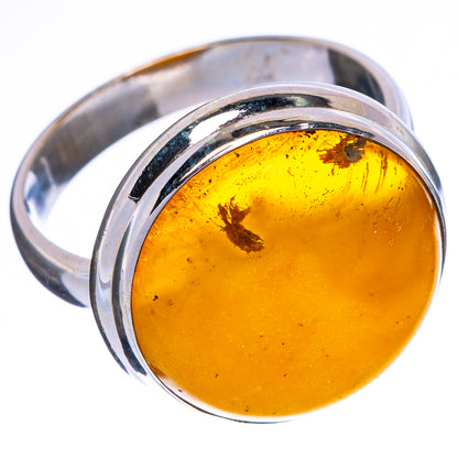 Amber Ring Size 8.25 (925 Sterling Silver) R1366