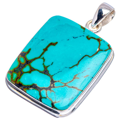 Premium Tibetan Turquoise Pendant 1 3/4" (.925 Sterling Silver)