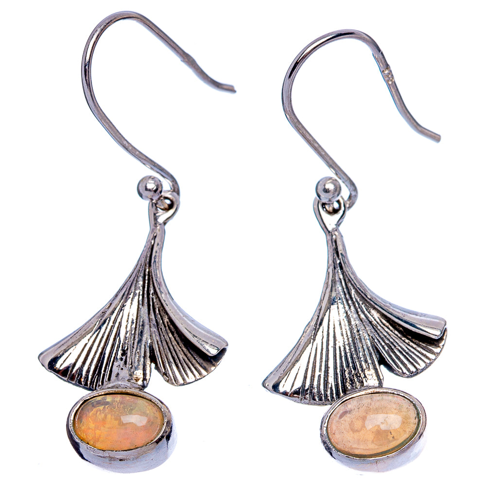 Rare Ethiopian Opal Earrings 1 3/8" (925 Sterling Silver) E433294