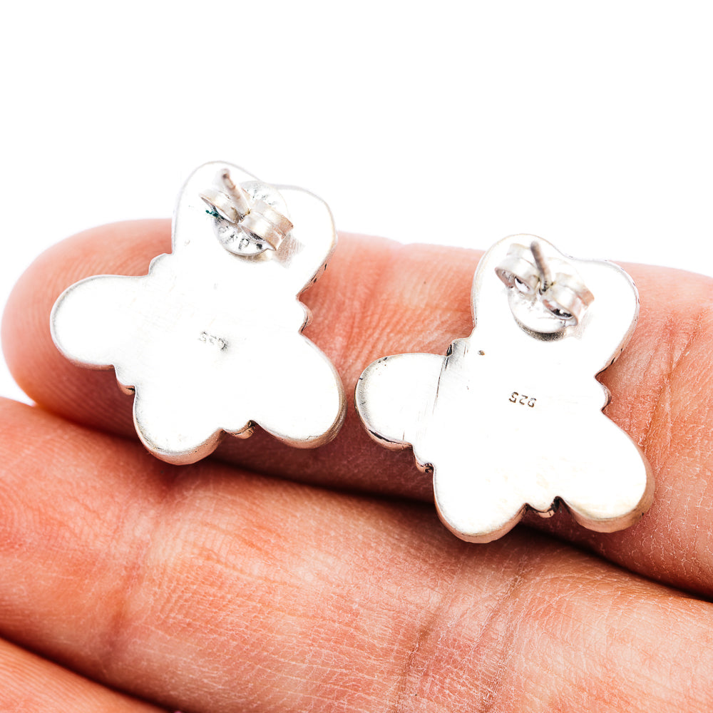Exclusive Southwestern Style Cotton Candy Turquoise Heart Earring 3/4" (.925 Sterling Silver)