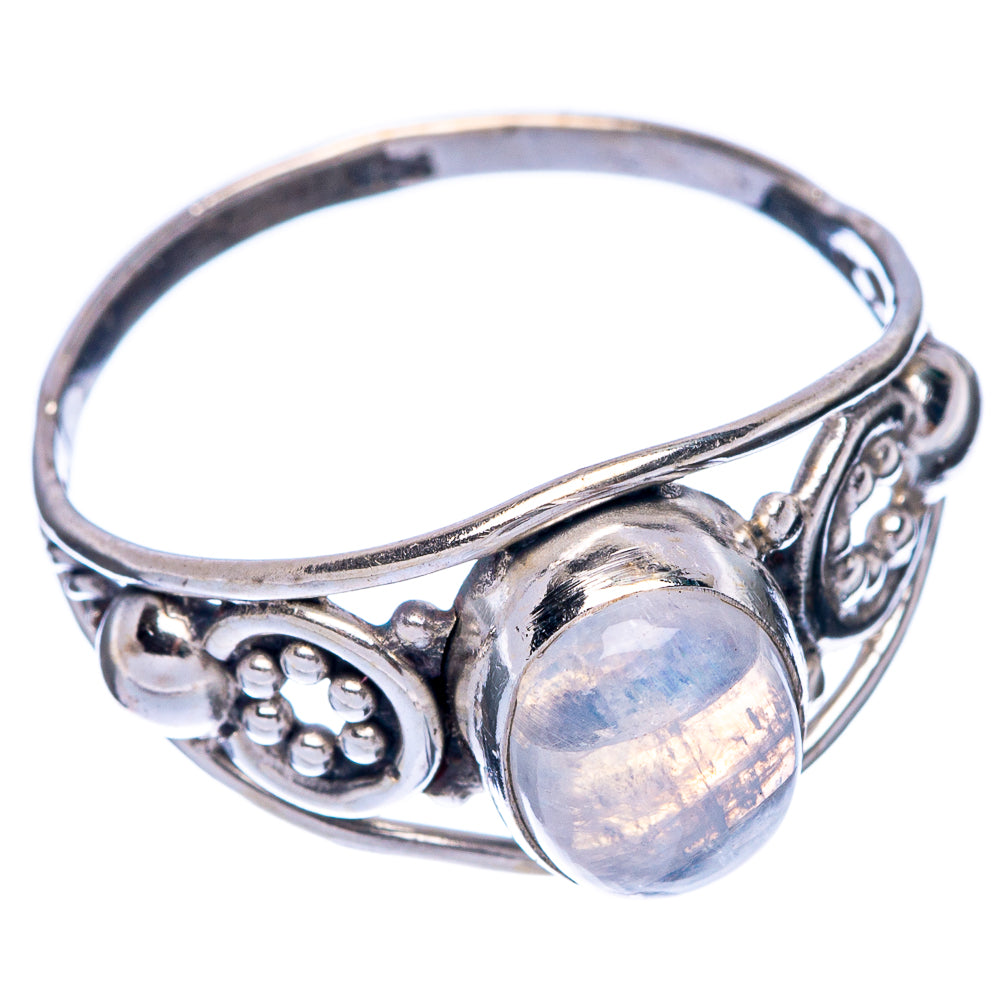 Rainbow Moonstone Dainty Ring Size 9 (925 Sterling Silver) R145806