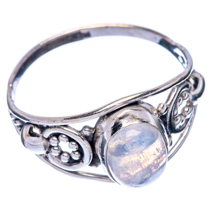 Rainbow Moonstone Dainty Ring Size 9 (925 Sterling Silver) R145806