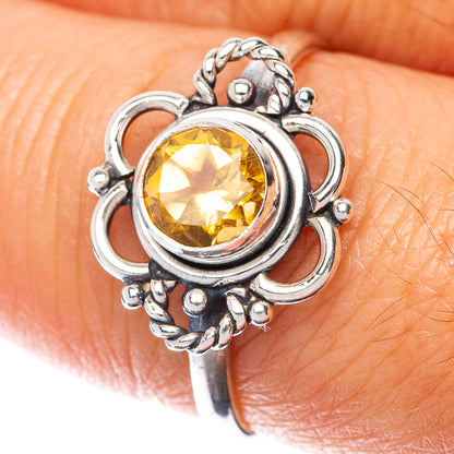 Faceted Citrine Dainty Ring Size 8 (925 Sterling Silver) R145032