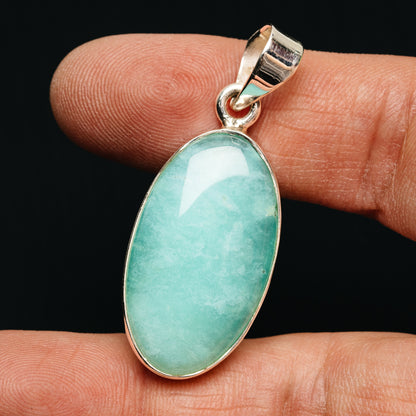 Premium Gemmy Chrysoprase Pendant 1 5/8" (.925 Sterling Silver)