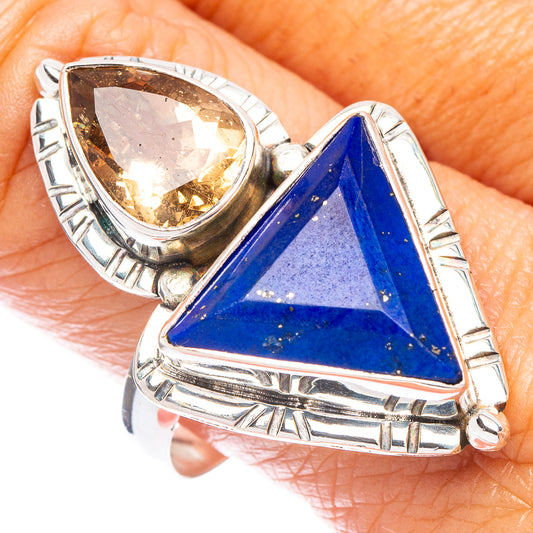 Lapis Lazuli, Citrine Ring Size 11 (925 Sterling Silver) R7157