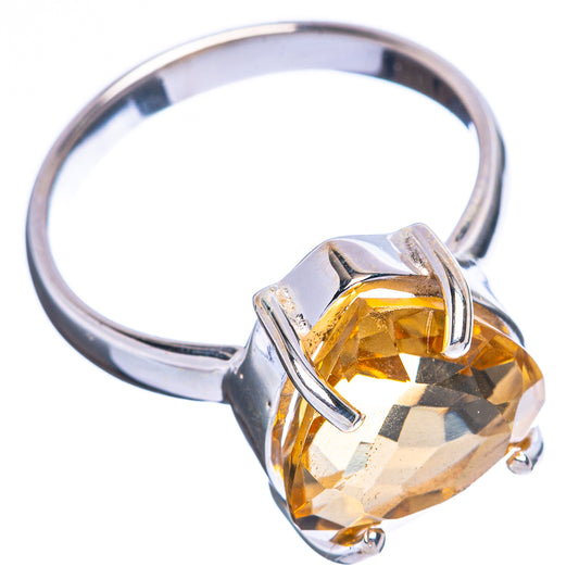 Faceted Citrine Ring Size 7.5 (925 Sterling Silver) R4478