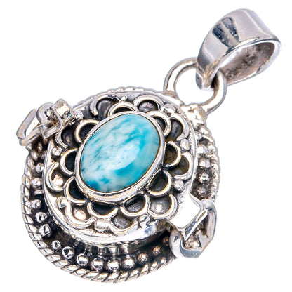 Larimar Poison Pendant 1 1/8" (.925 Sterling Silver)