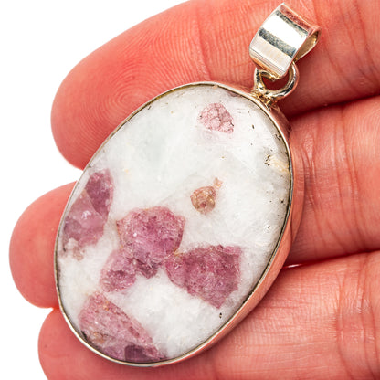 Premium Pink Tourmaline In Quartz Pendant 1 7/8" (.925 Sterling Silver)