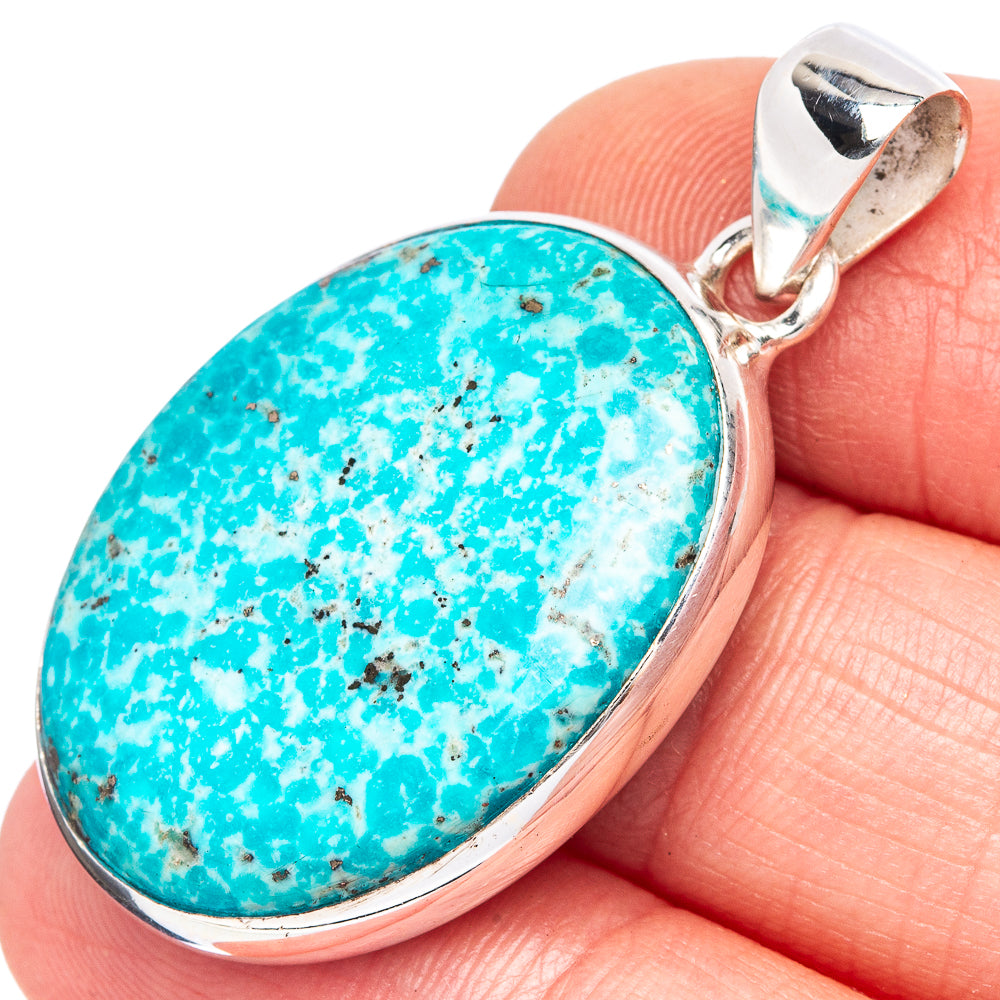 Rare Persian Turquoise Pendant 1 1/2" (925 Sterling Silver) P44035