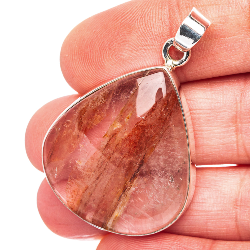 Hematite Quartz Pendant 1 5/8" (.925 Sterling Silver)