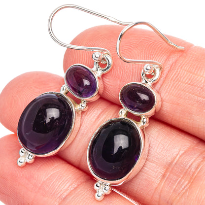 Amethyst Earrings 1 5/8" (925 Sterling Silver) E433277