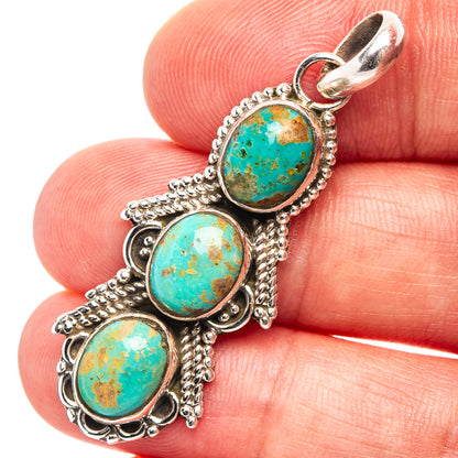 Mohave Turquoise Pendant 1 3/4" (.925 Sterling Silver)